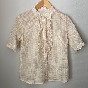 Polka Dot Ruffle Crinkle Top